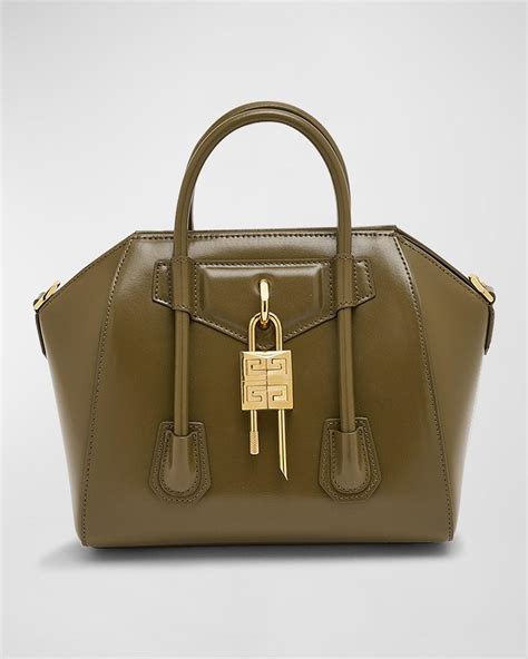 givenchy mini antigona glossy green|Givenchy antigona top handle bag.